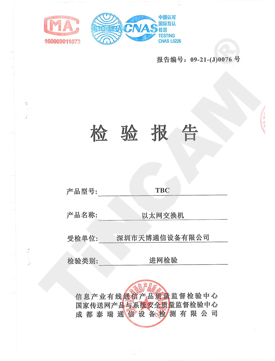 天博以太网检测报告